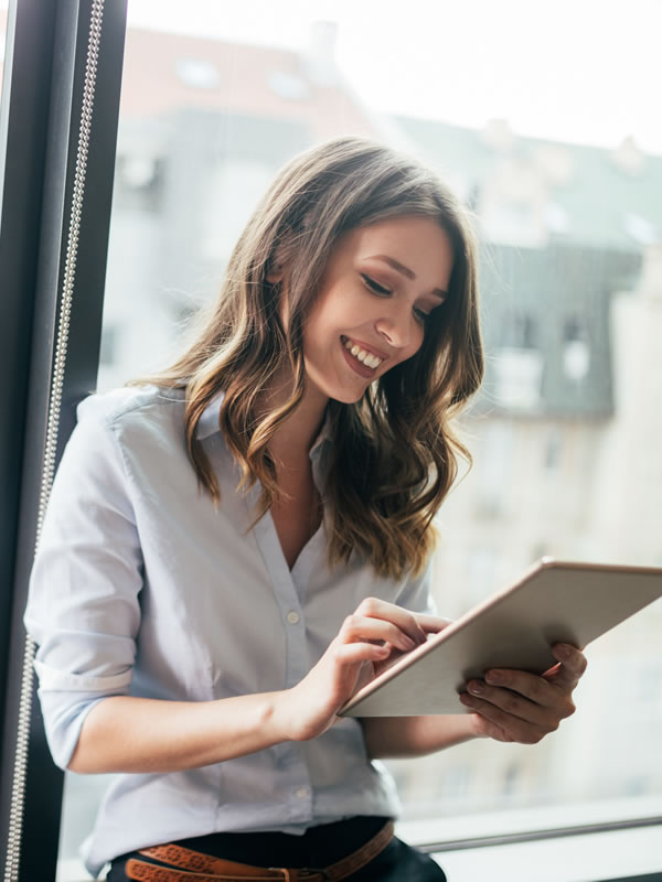 Business woman with iPad